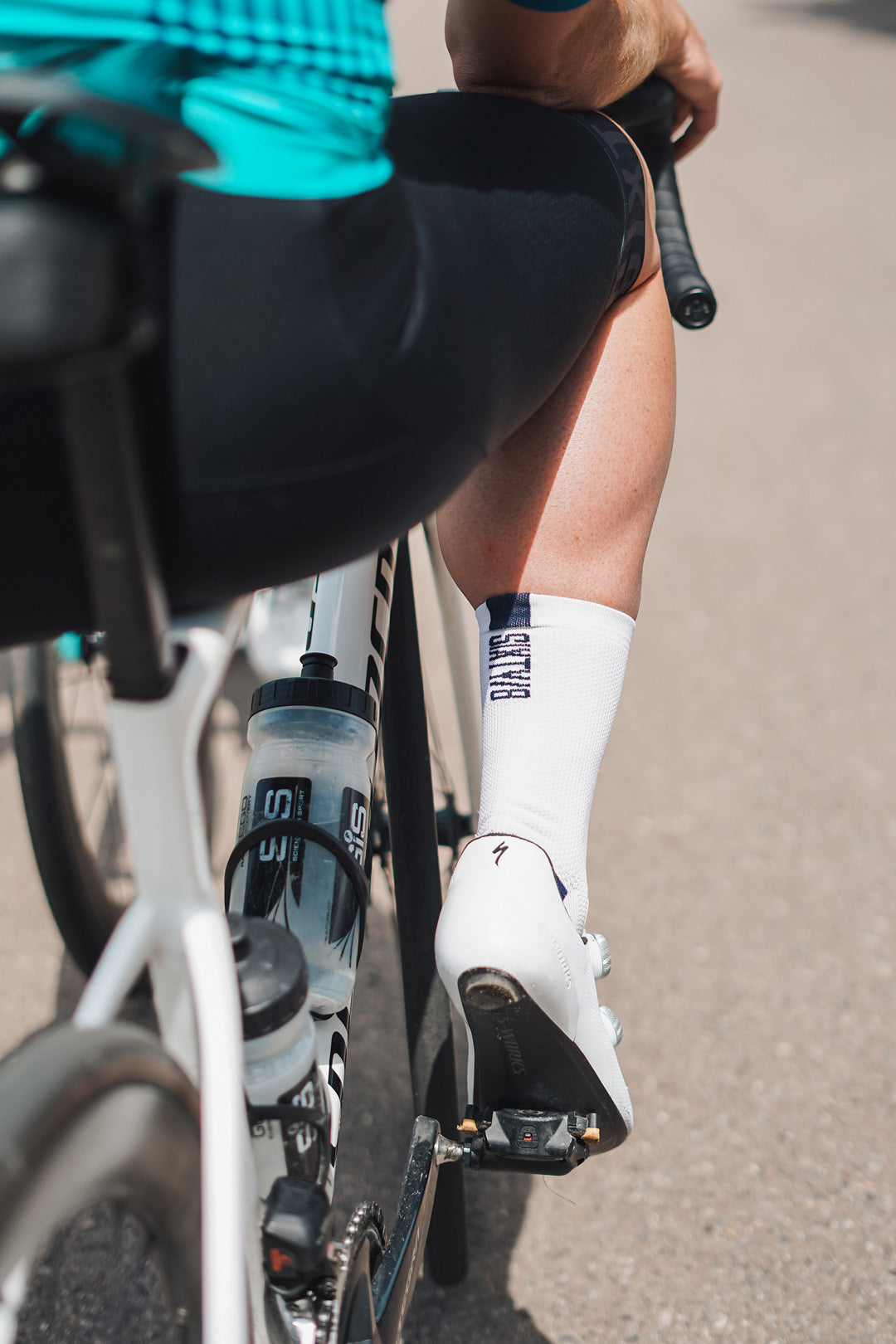 White cycling Socks - 3 pair Bundle