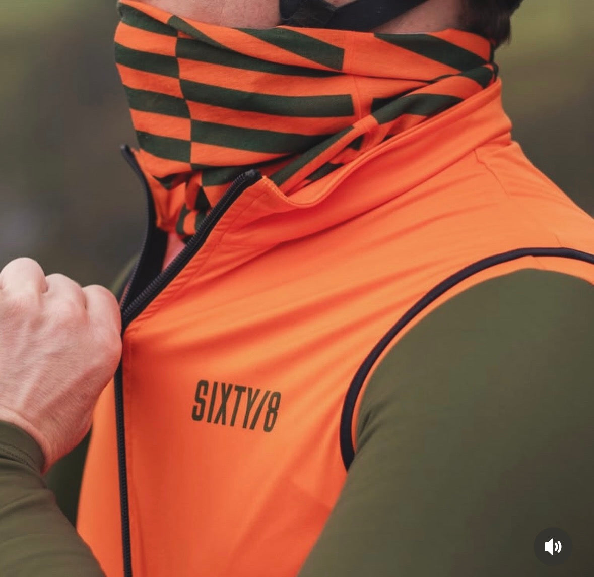 Orange and Green cycling gilet