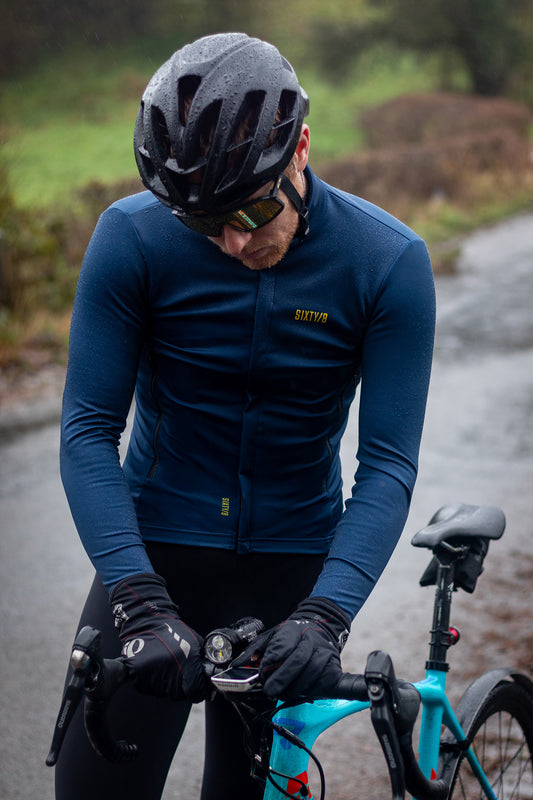 SIXTY/8 MENS LANGBAR SOFTSHELL CYCLING JACKET - Navy