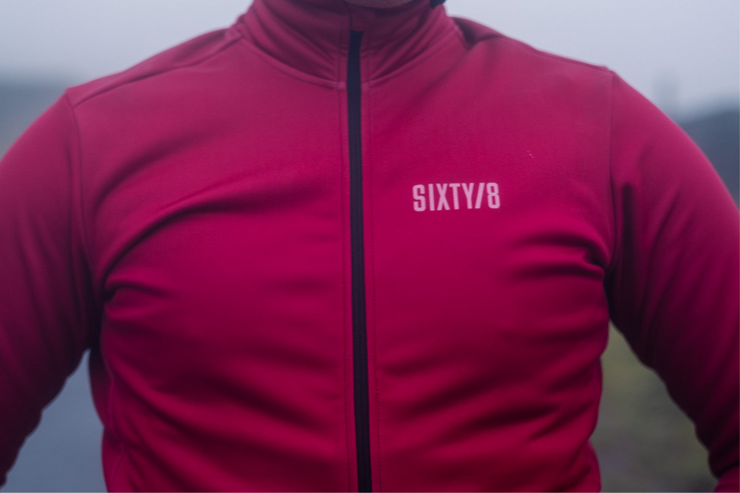 MENS THERMAL SOFTSHELL CYCLING JACKET - OX BLOOD