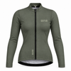 WOMEN'S LONG SLEEVE THERMAL CYCLING JERSEY – OLIVE