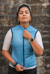 Women's cycling gilet – GLACIER BLUE