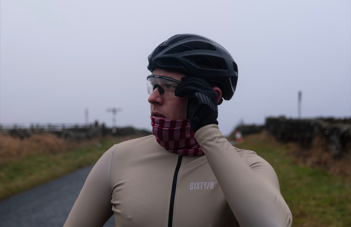 MENS LONG SLEEVE THERMAL CYCLING JERSEY - KHAKI GOLD