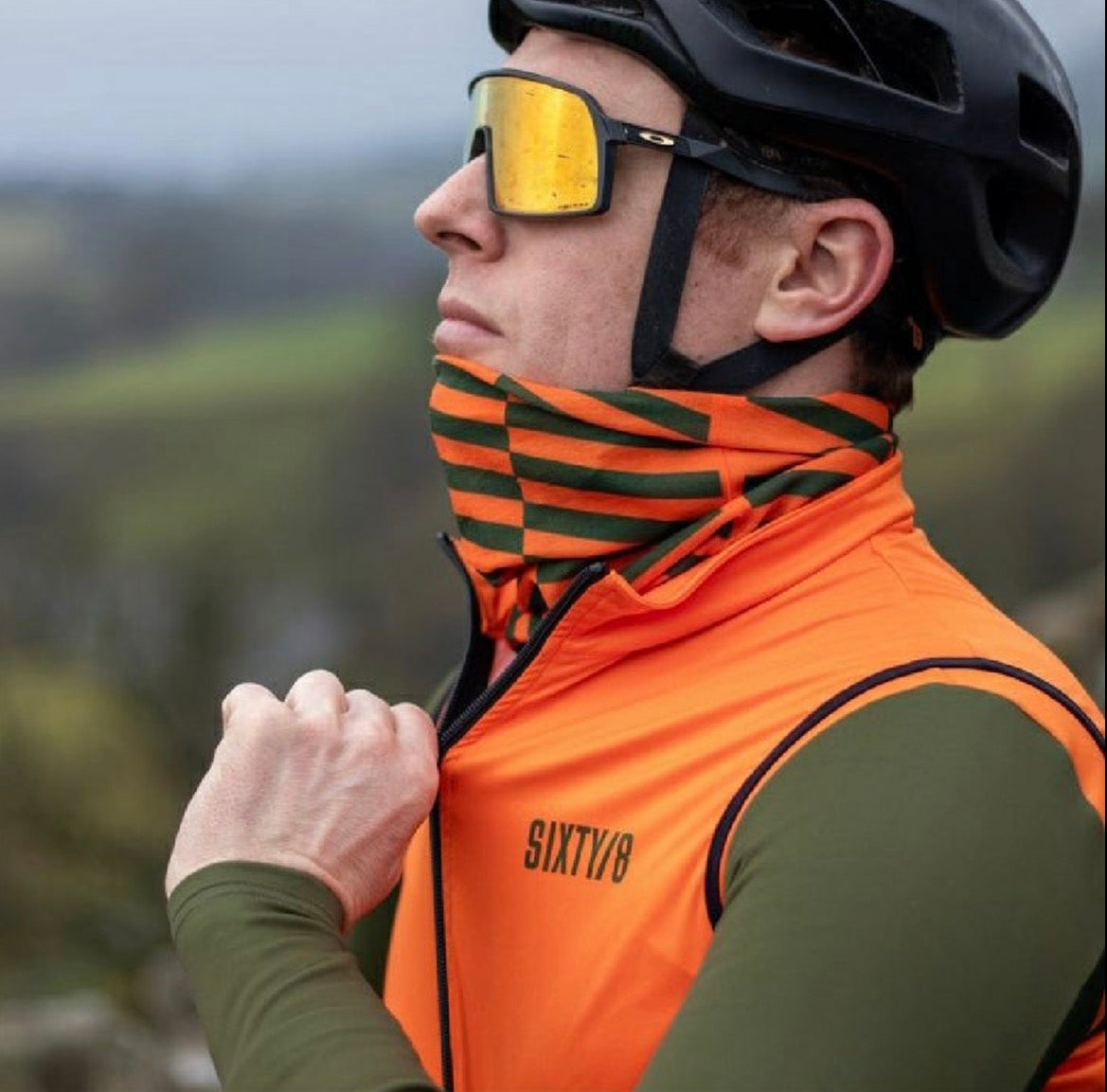 Orange and Green Gilet