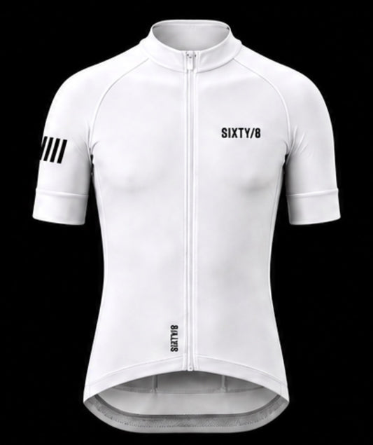 The PARIS white short sleeved womens cycling jersey