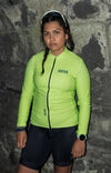 WOMen's LONG SLEEVE THERMAL CYCLING JERSEY – Tennis Ball/Navy