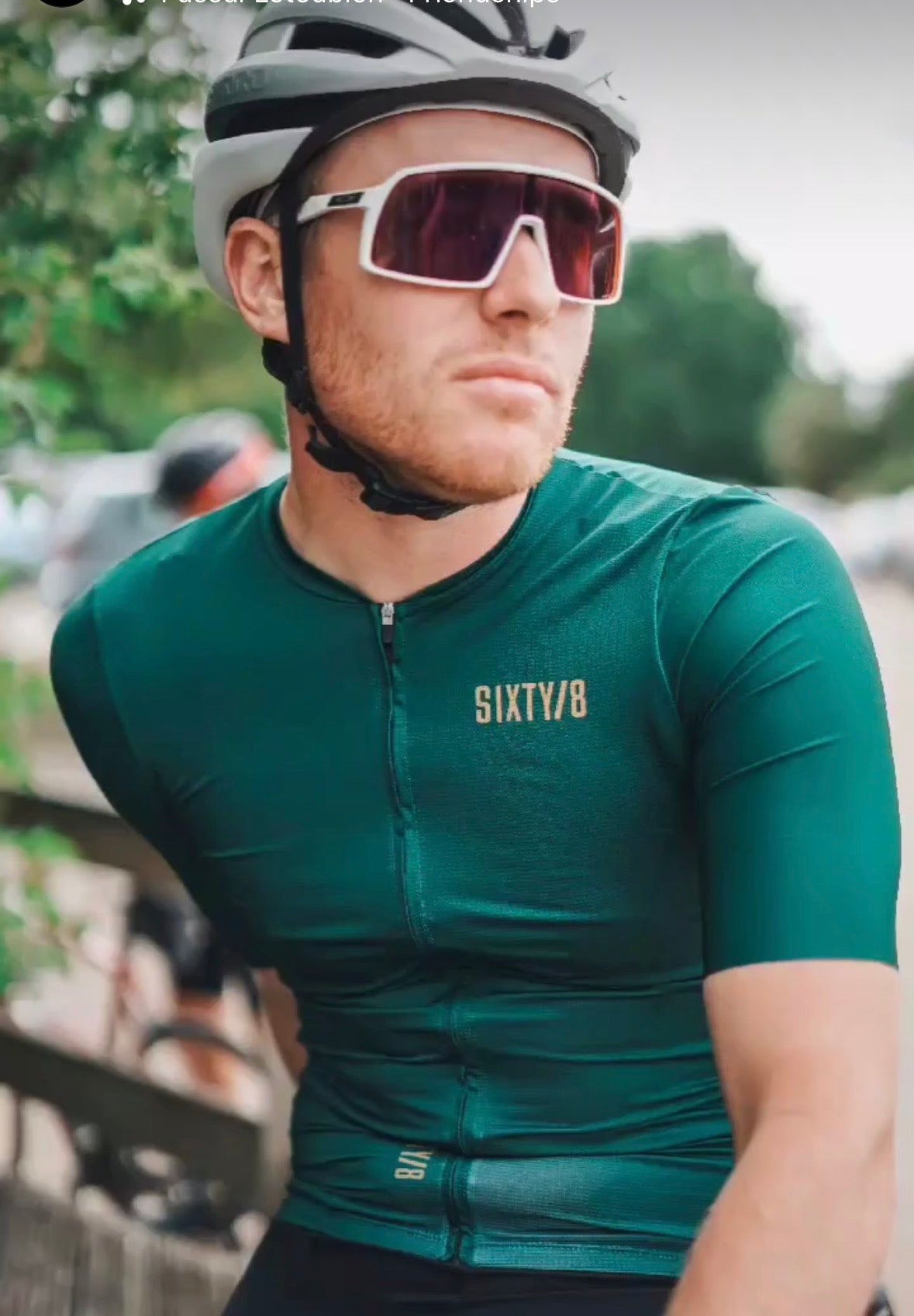 British racing green Short sleeve mens jersey