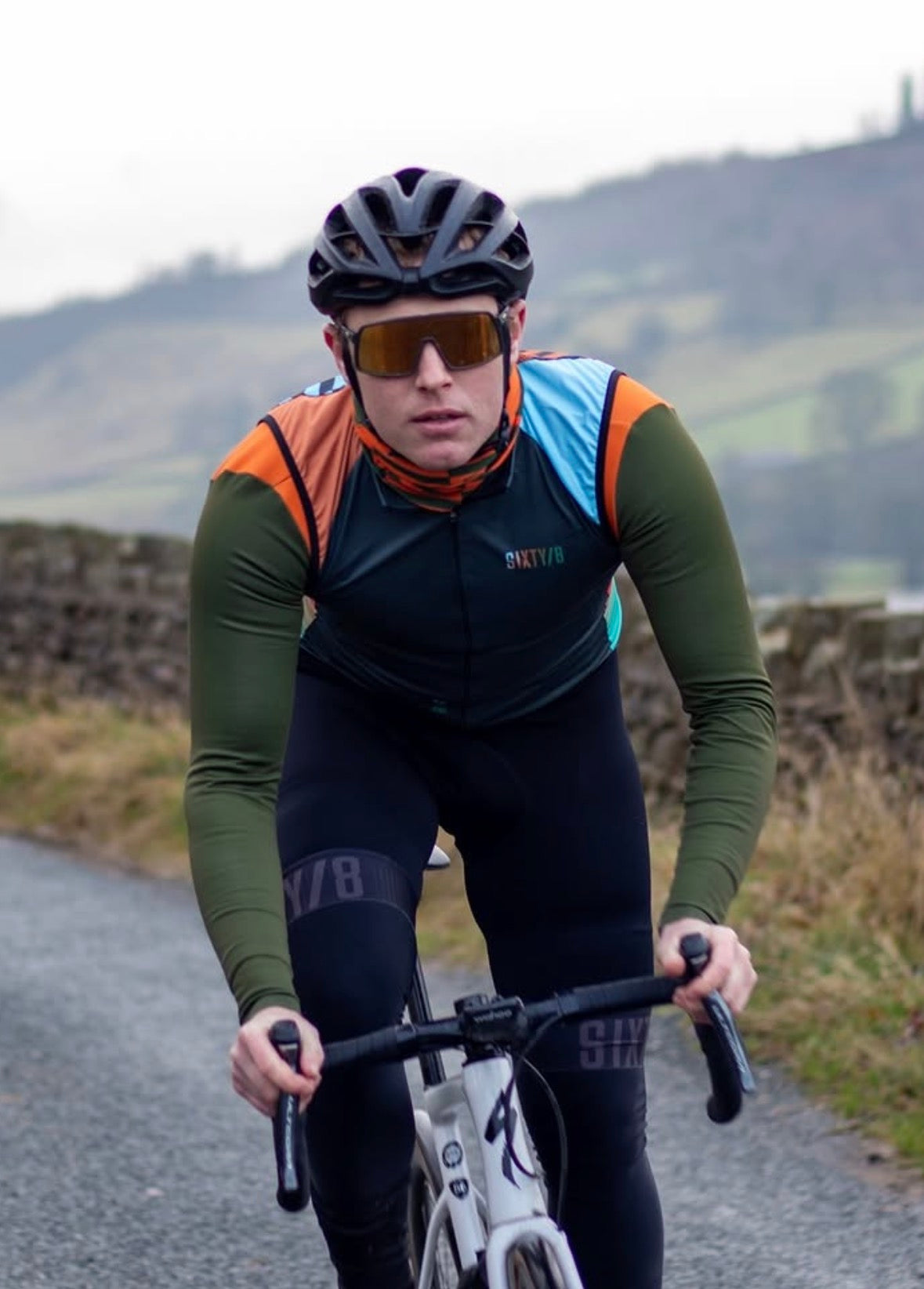 Carbon sunrise cycling gilet