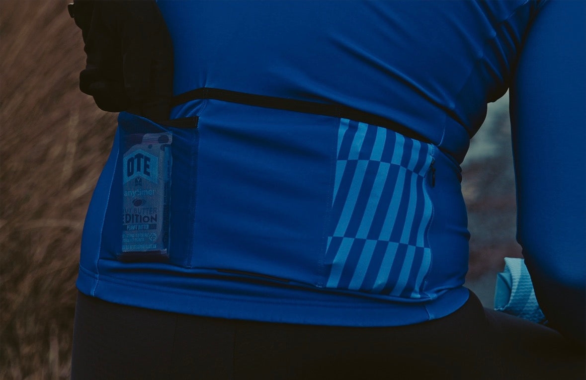 MENS LONG SLEEVE THERMAL CYCLING JERSEY - AZURE BLUE