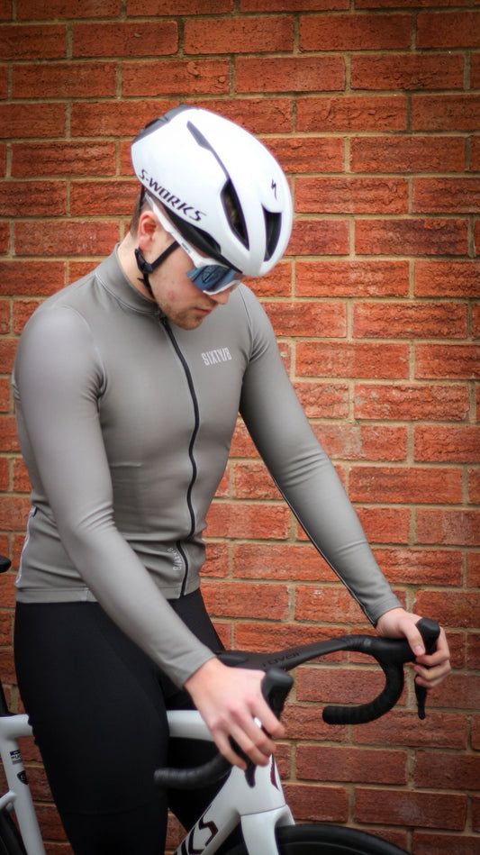 MENS LONG SLEEVE THERMAL CYCLING JERSEY - UTILITY OLIVE