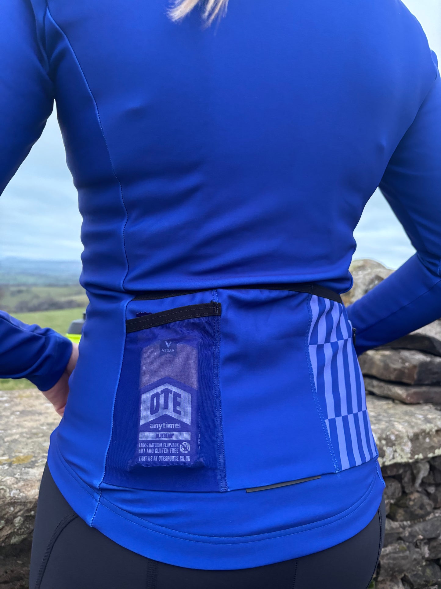 WOMENS LONG SLEEVE THERMAL CYCLING JERSEY - Azure Blue