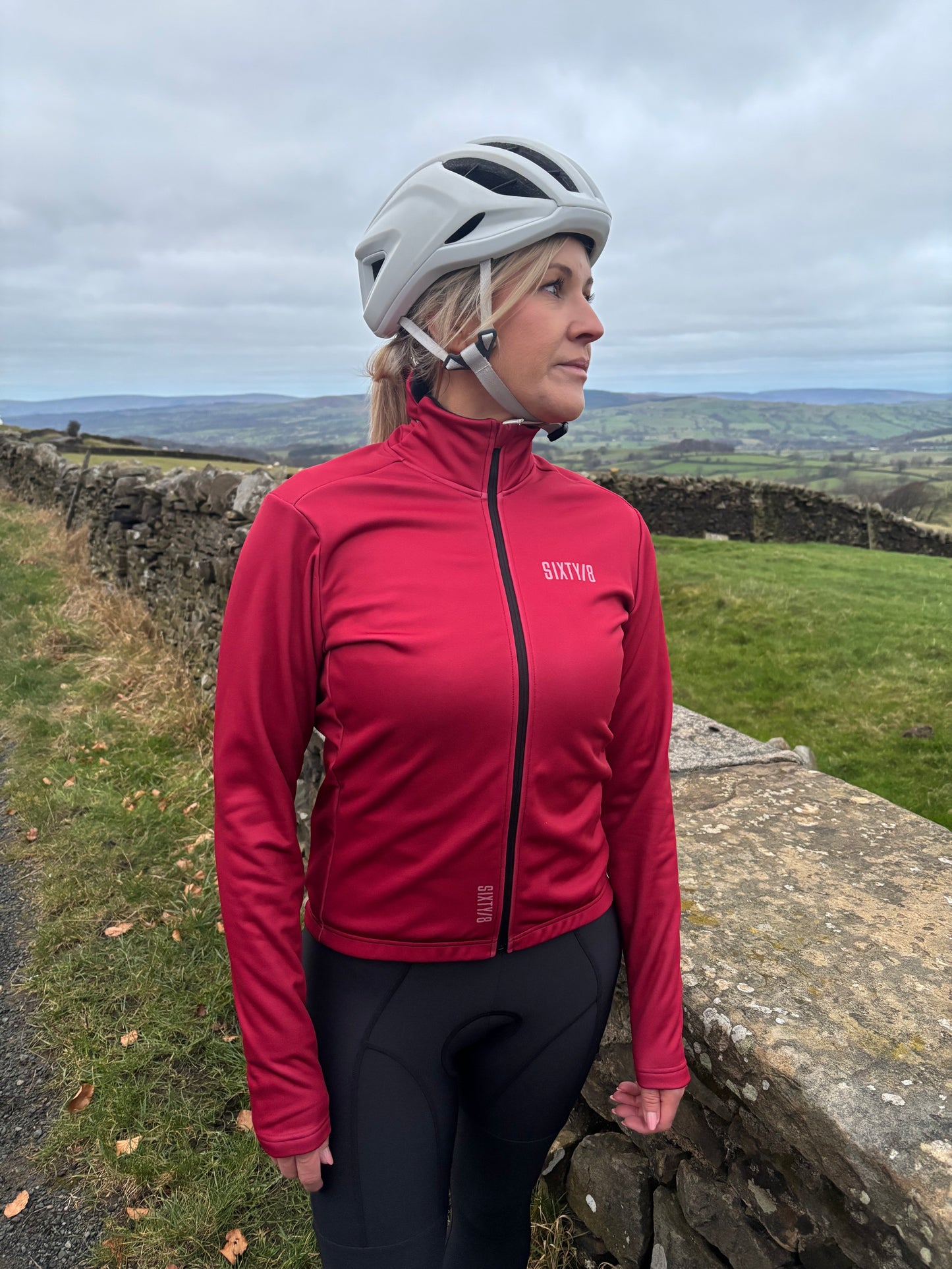 WOMENS THERMAL SOFTSHELL CYCLING JACKET - OX BLOOD