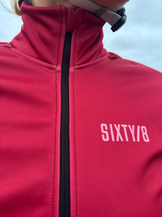 WOMENS THERMAL SOFTSHELL CYCLING JACKET - OX BLOOD