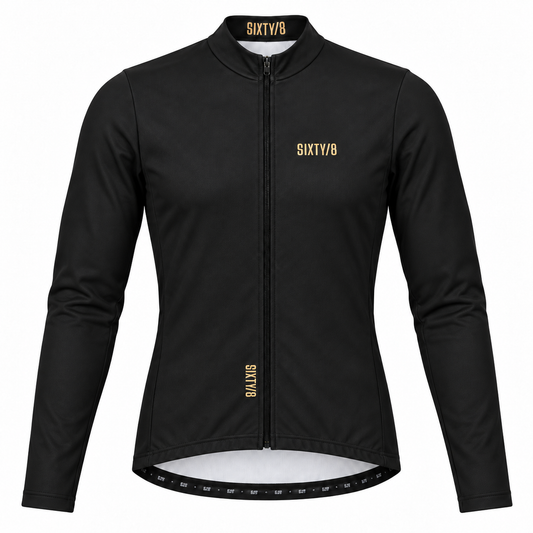 Men's LONG SLEEVE THERMAL CYCLING JERSEY – BLACK/YELLOW