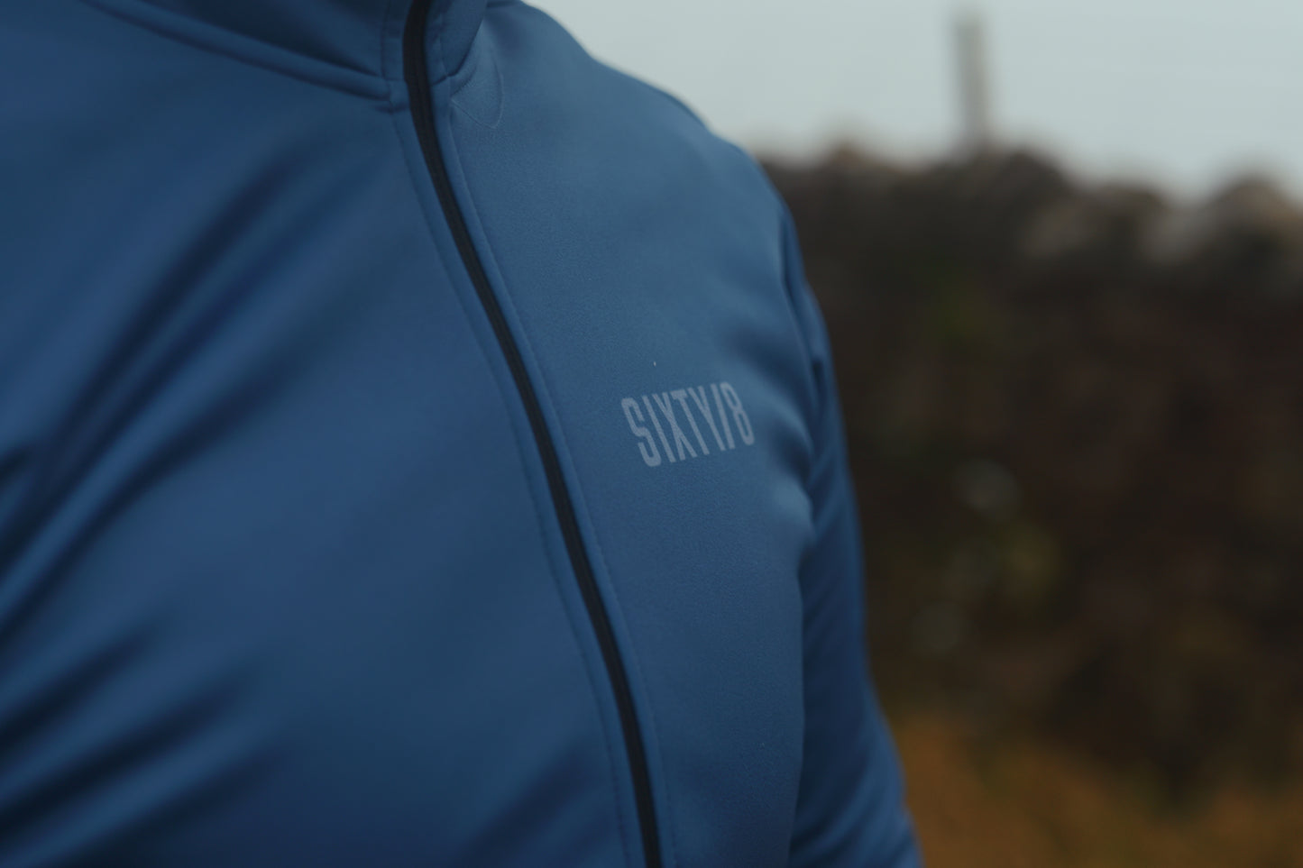 MENS THERMAL SOFTSHELL CYCLING JACKET - GUN METAL