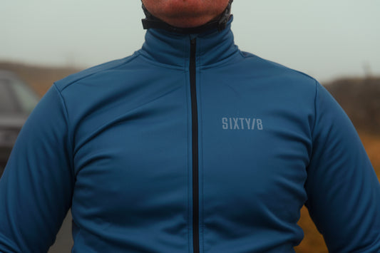 MENS THERMAL SOFTSHELL CYCLING JACKET - GUN METAL