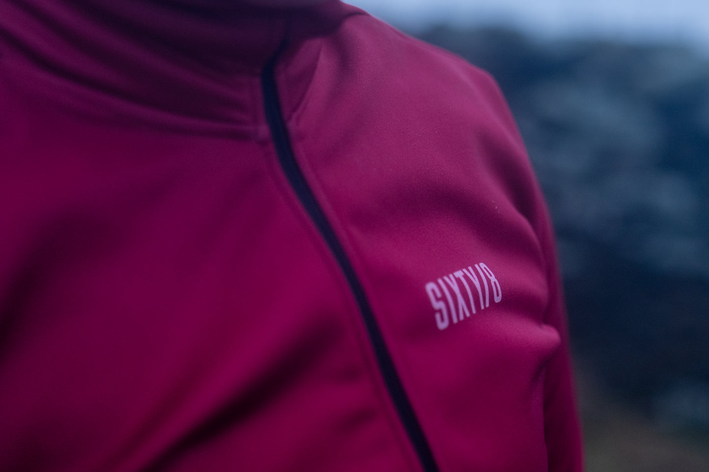 MENS THERMAL SOFTSHELL CYCLING JACKET - OX BLOOD