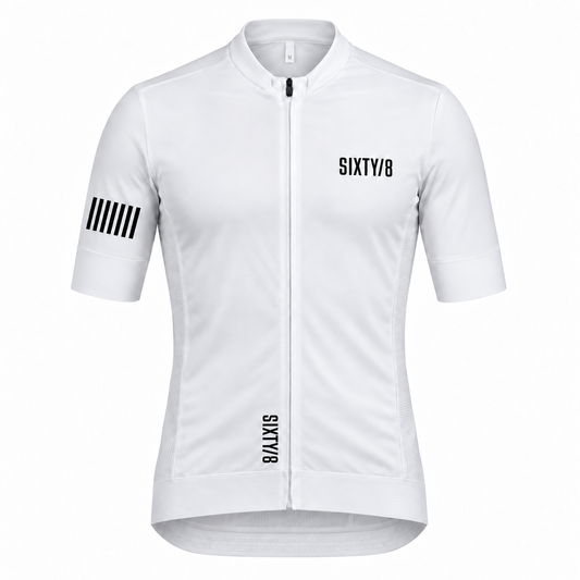 The PARIS Men's white Short Sleeve cycling jersey