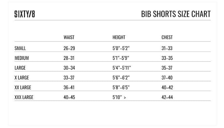 Sixty/8 MENS Cycling Bib Shorts - Black