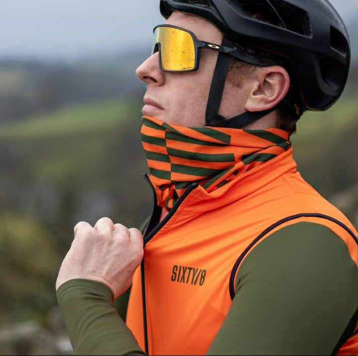 Sixty/8 Barden Gilet/Neckwarmer combo.        Orange/Green