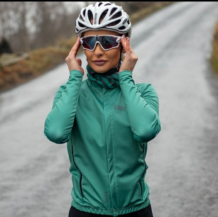 SIXTY/8 WOMENS LANGBAR SOFTSHELL CYCLING JACKET - SPEARMINT/MOSS