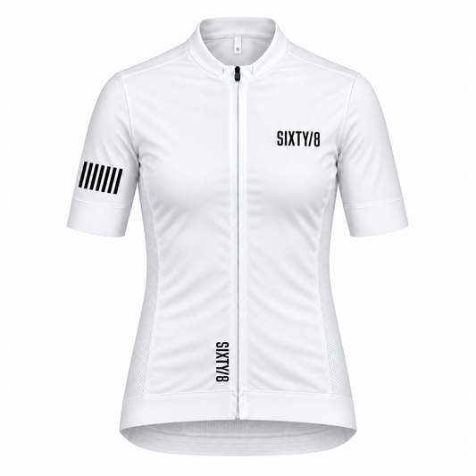 The PARIS white Short Sleeve women's cycling jersey